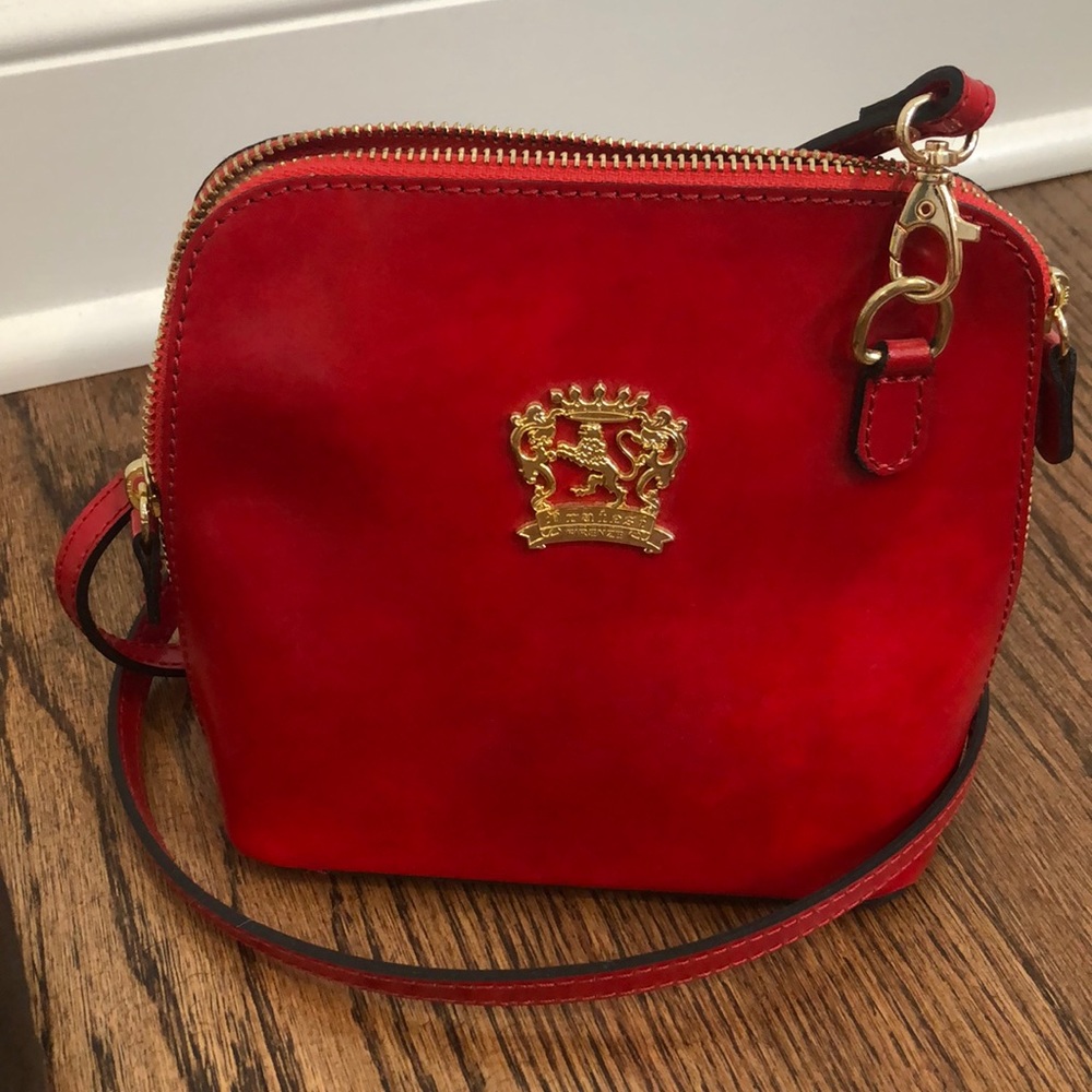 Pratesi Red Italian Leather Crossbody Bag